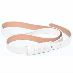 LAFAYETTE 148 Women’s Narrow Beige Leather Belt Made In Italy Size (M) New